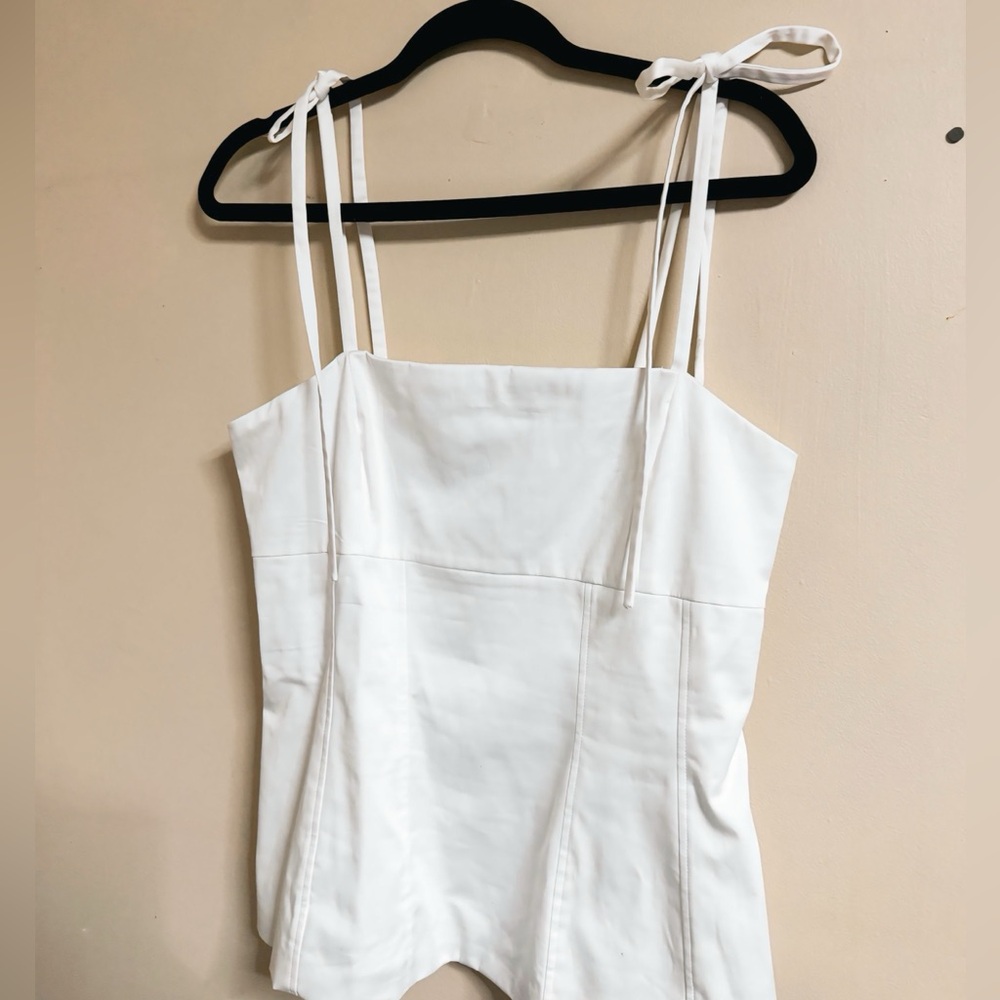 White Tie-Shoulder Zara top